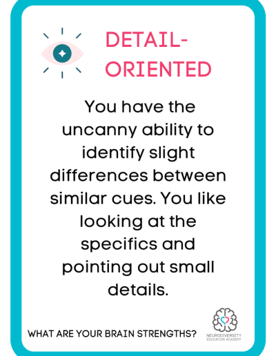 What are Your Brain Strengths cards - Neurodiversity Foundation - Neurodiversity Education Academy