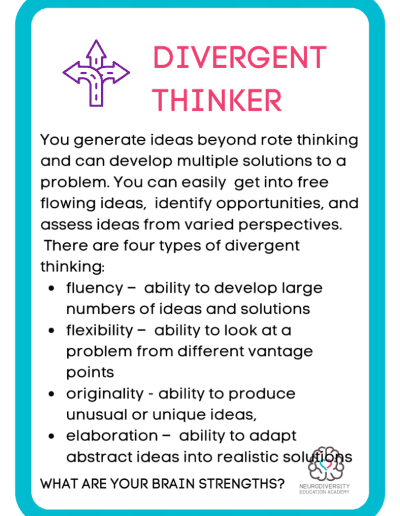 What are Your Brain Strengths cards - Neurodiversity Foundation - Neurodiversity Education Academy
