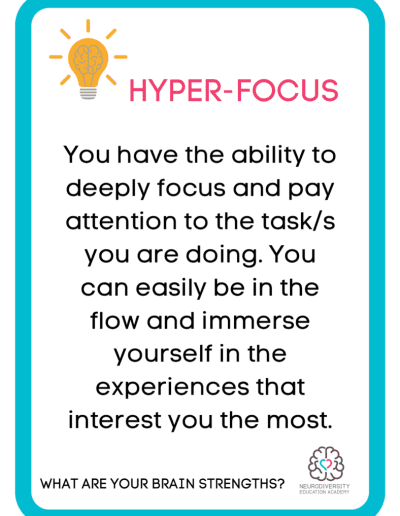 What are Your Brain Strengths cards - Neurodiversity Foundation - Neurodiversity Education Academy